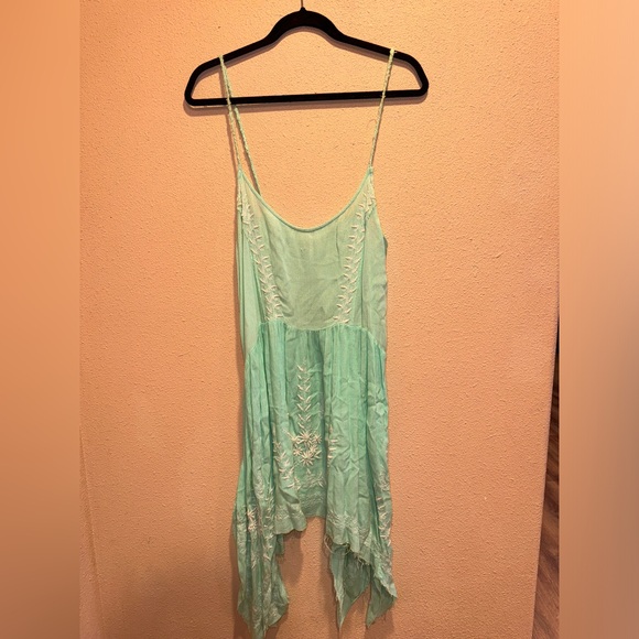 Free People - Meadows of Medallion Slip Dress in Seafoam Combo - Size Medium - Picture 3 of 7